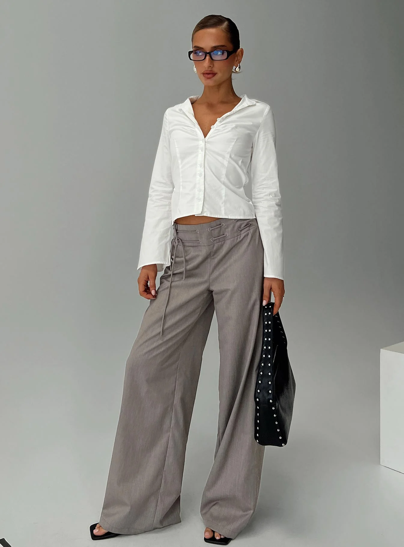 Just Have Fun Wide Leg Pant Grey Petite