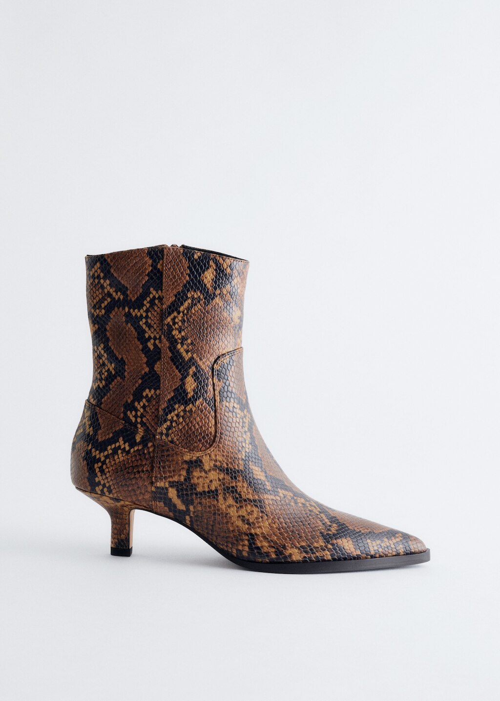 & Other Stories KITTEN HEEL SNAKE PRINT ANKLE BOOTS