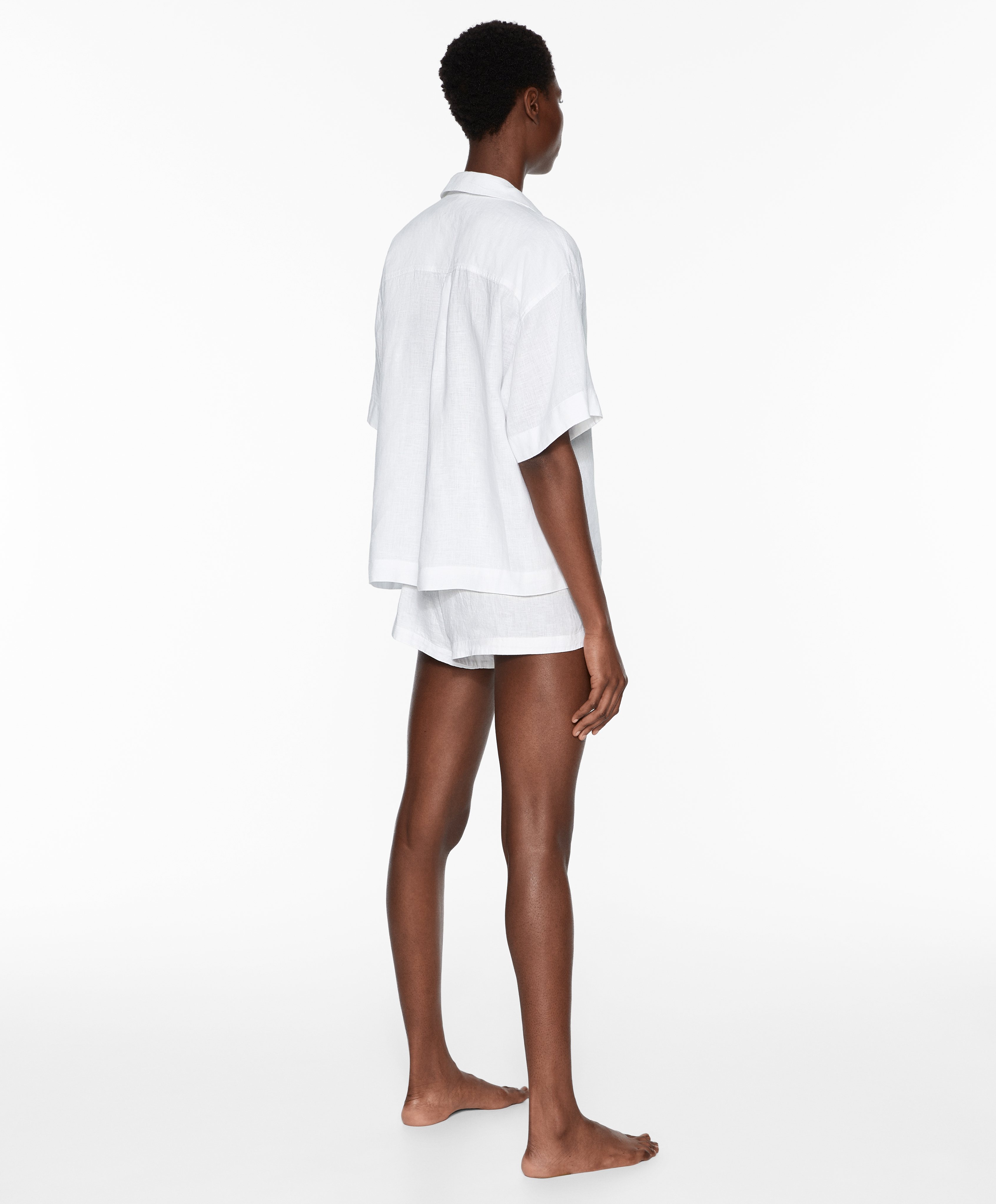 OYSHO 100% linen short sleeve shirt