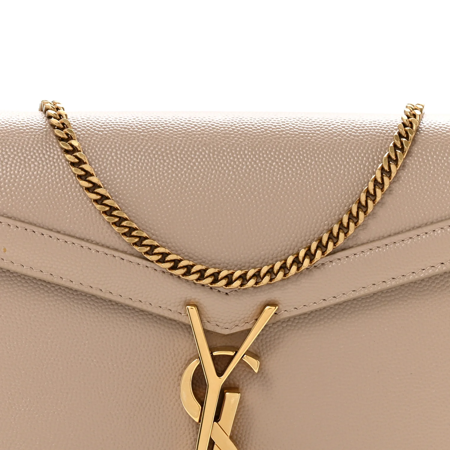 Grain De Poudre Monogram Cassandra Chain Wallet  Dark Beige - Top Club