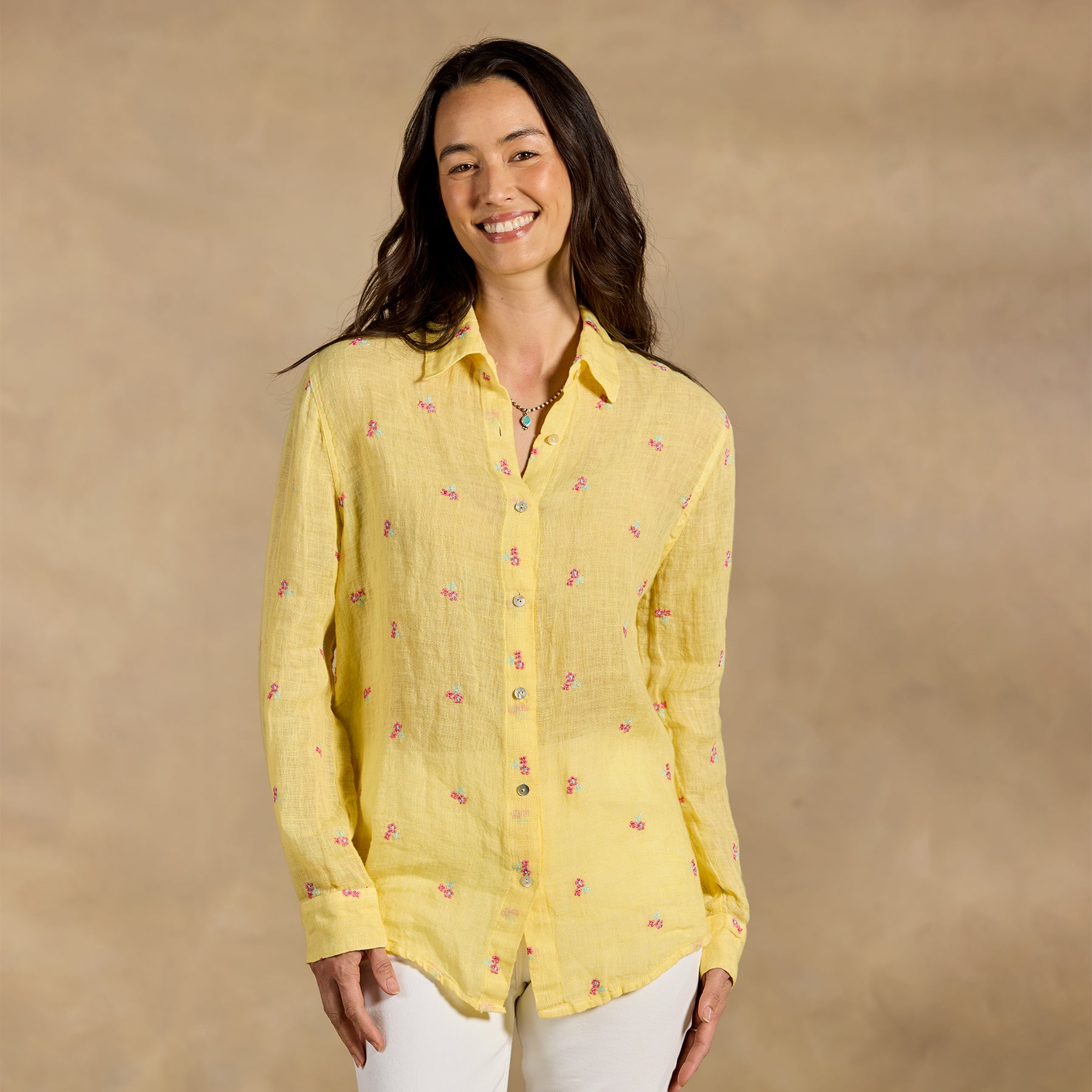 Breezy Blossoms Linen Shirt - Sundance Living
