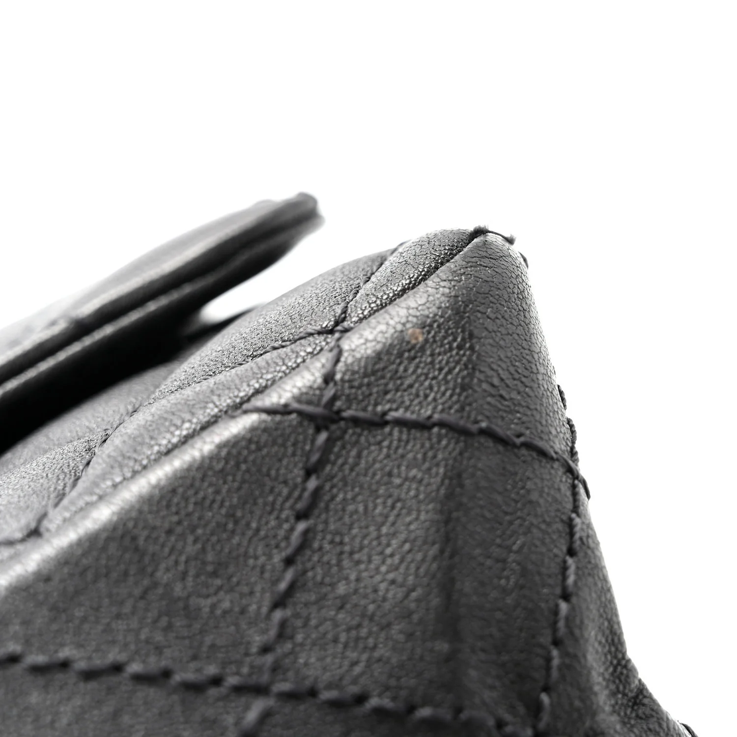 Metallic Sheepskin Quilted 2.55 Reissue Mini Flap Dark Silver - Top Club