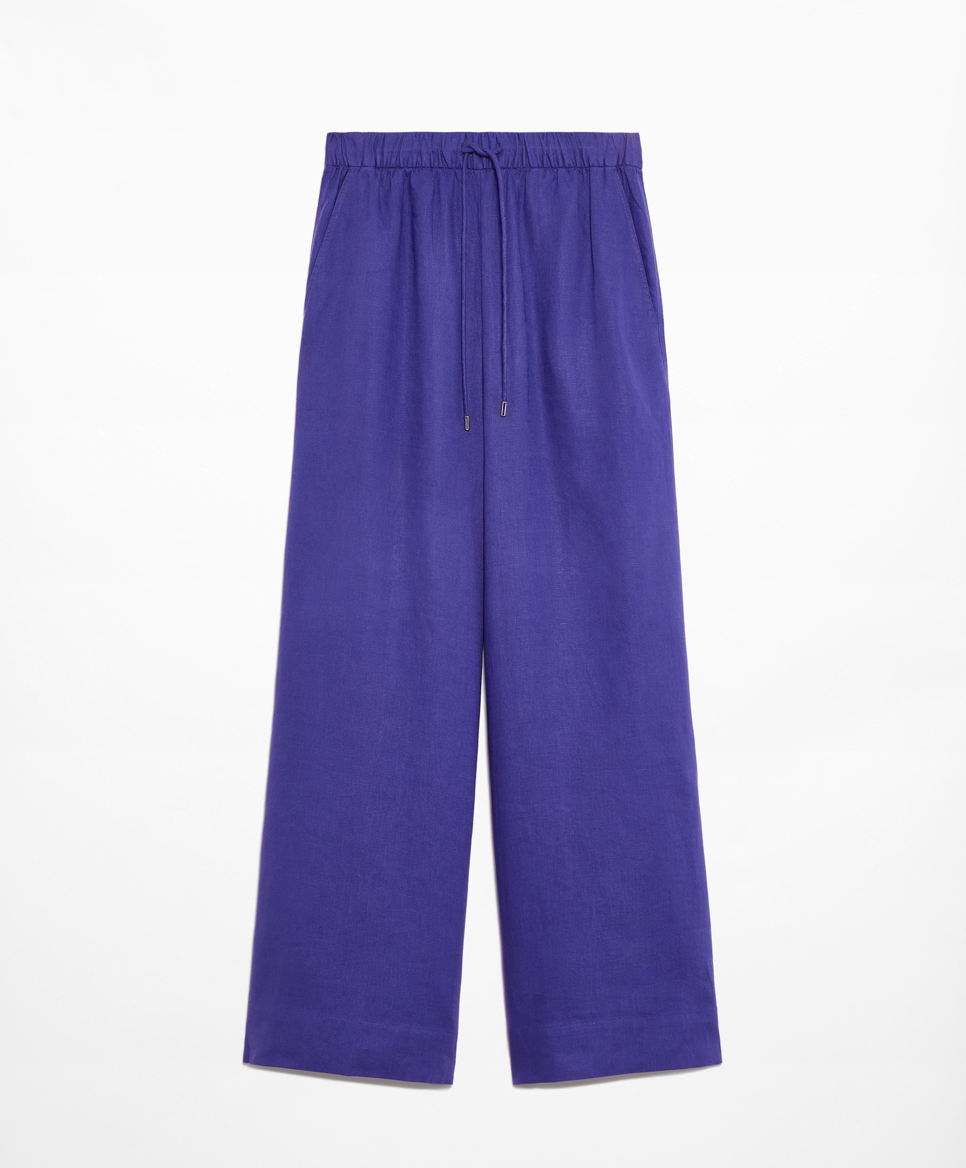 OYSHO 100% linen wide straight-leg trousers