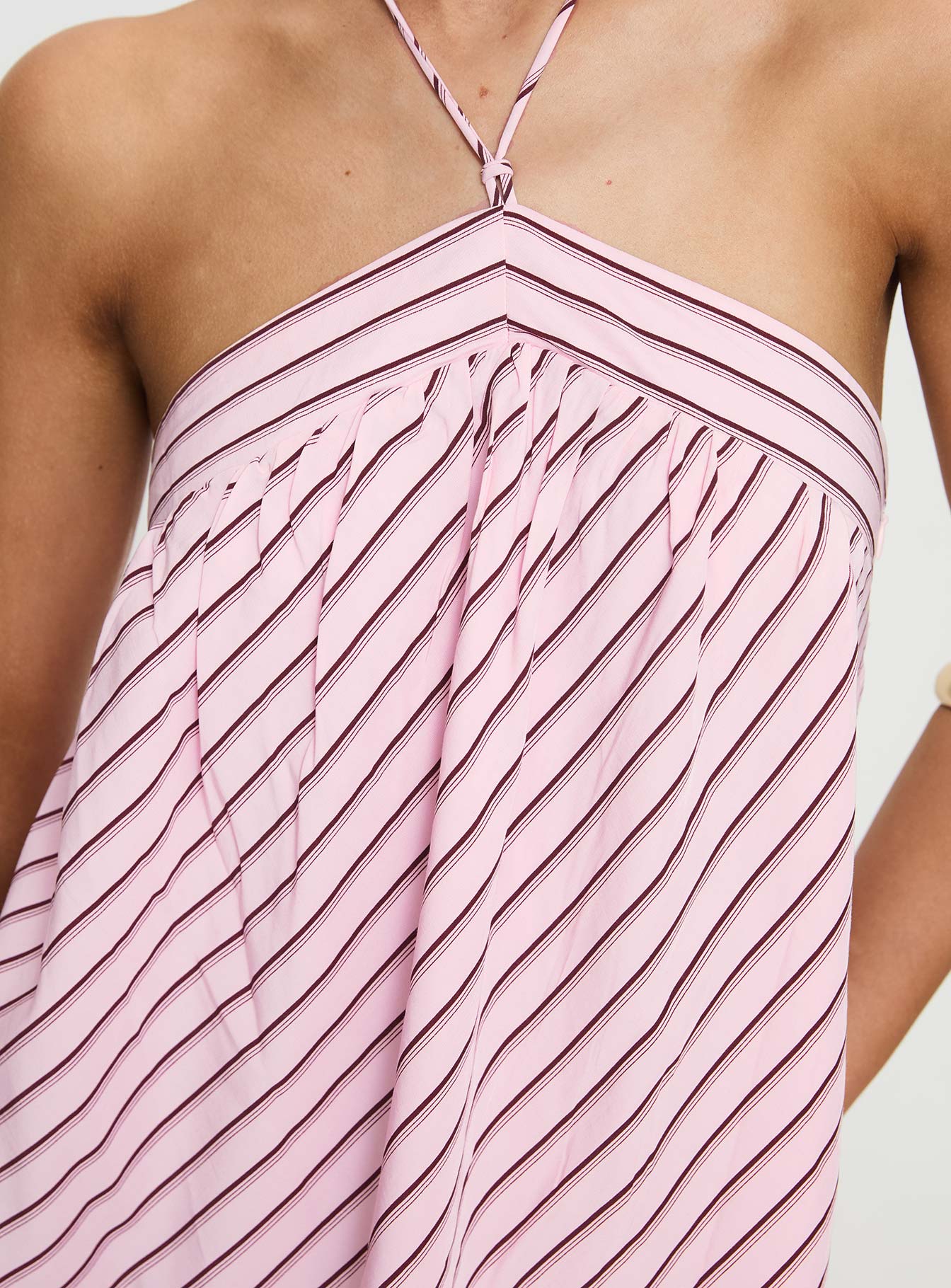 Moonlit Mini Dress Pink Stripe