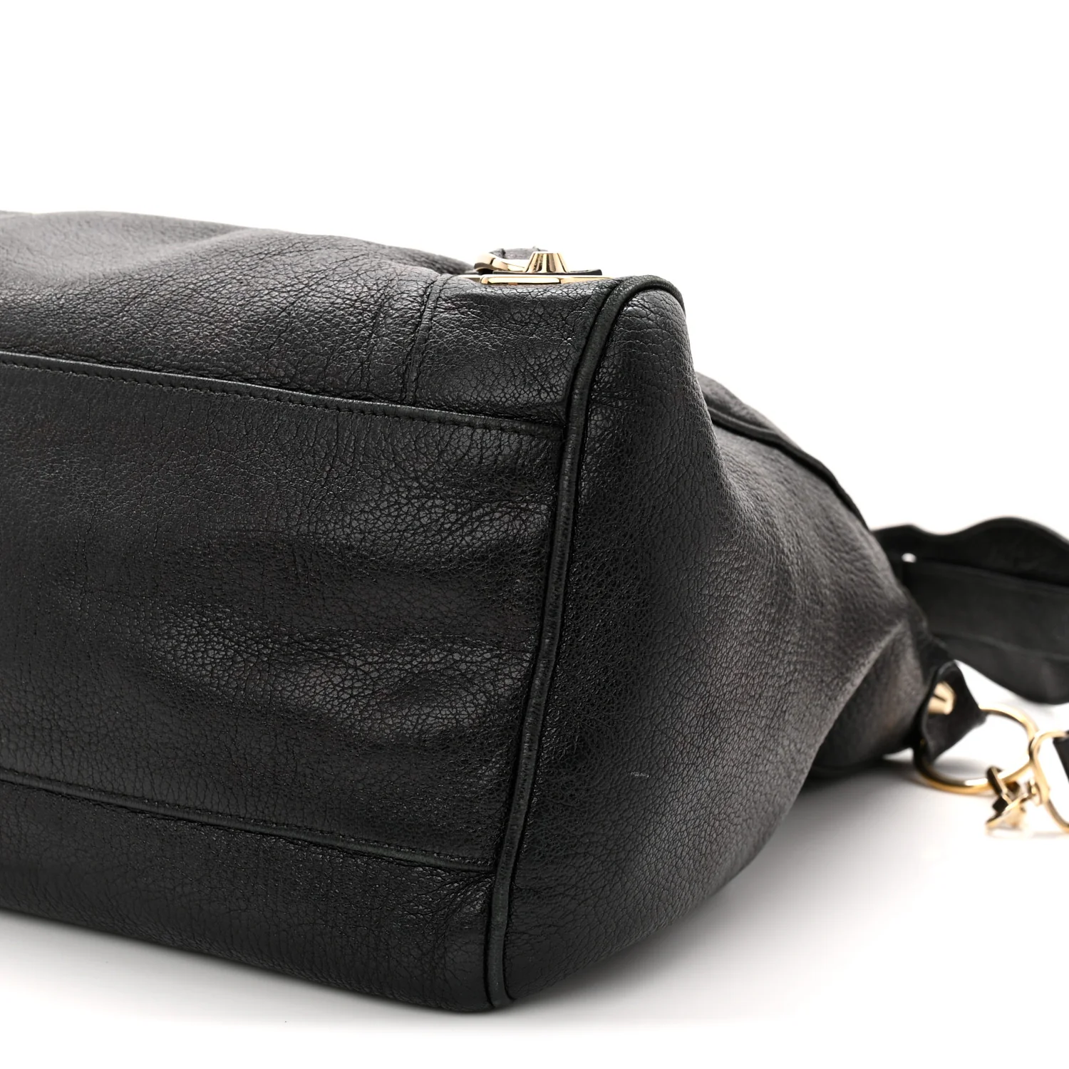 Chevre Gold Metallic Edge Hardware Velo Black - Top Club