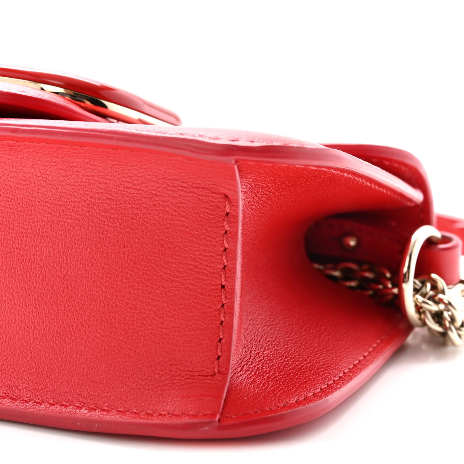 Calfskin Enamel Vlogo Small Loco Shoulder Bag Rouge Pur - Top Club