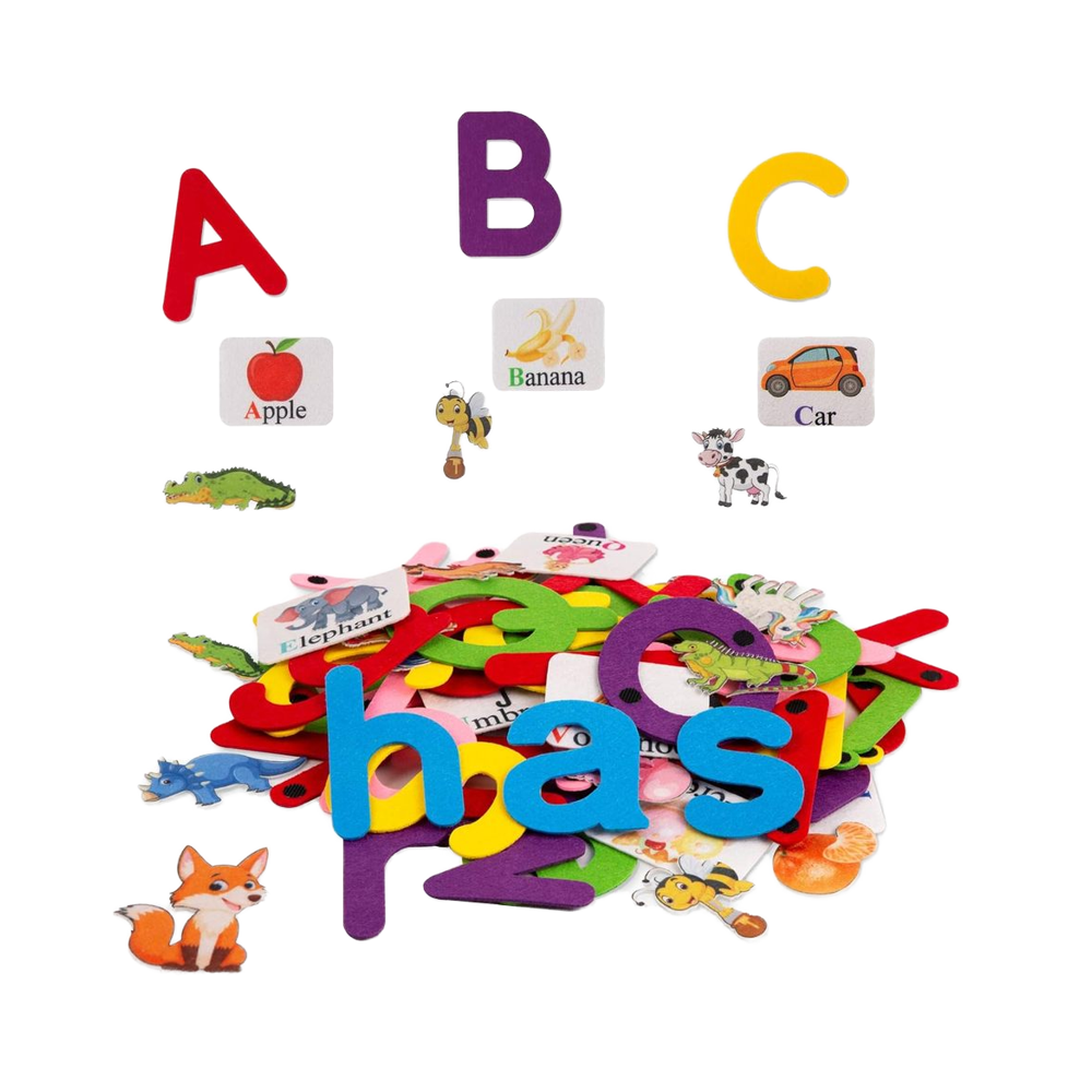 52 PCS Alphabet Learning Felt Montessori Board for Toddlers Preschoolers Ages 2-3 4-6 Months Spelling Vocabulary Development