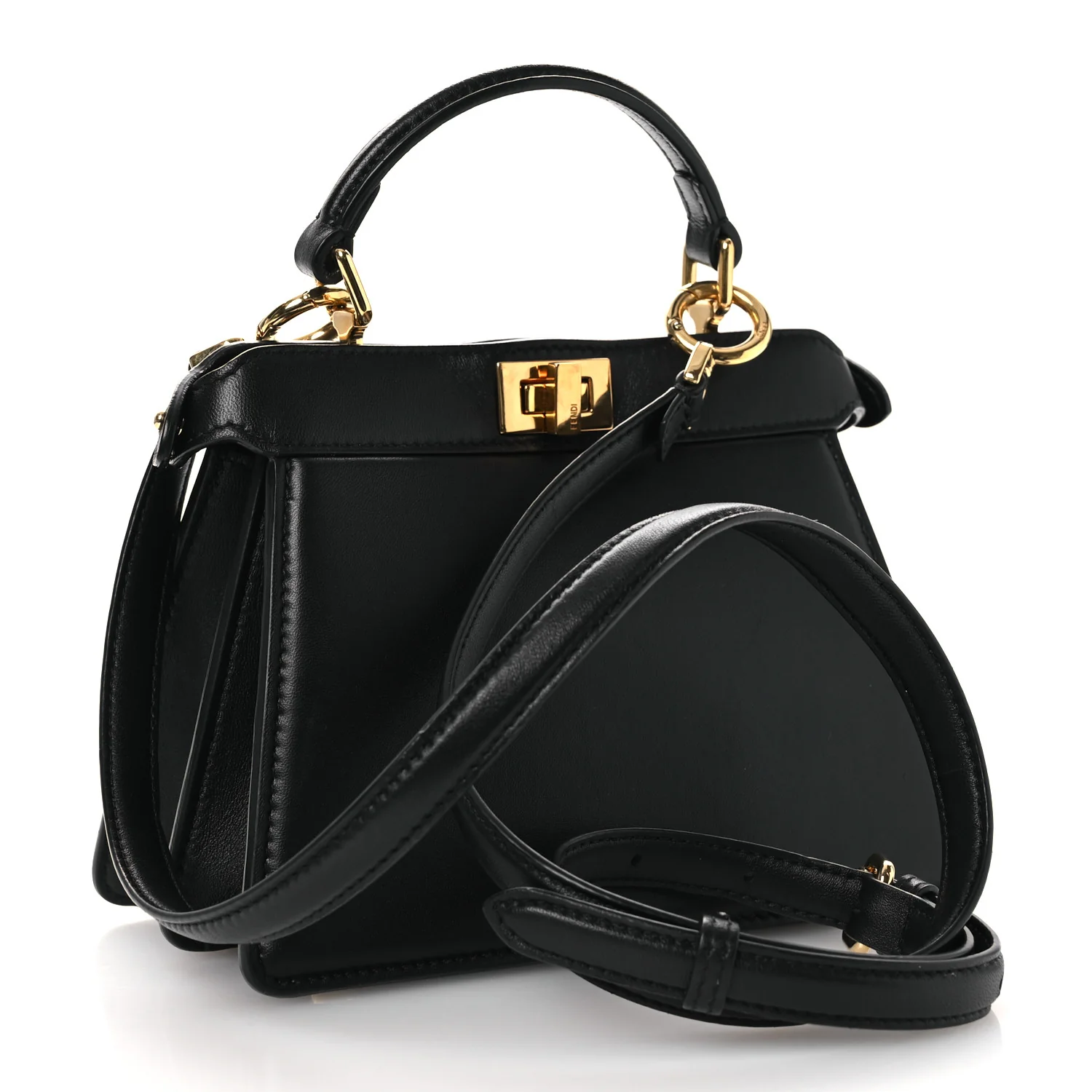 Shiny Nappa Petite Peekaboo I SEE U Satchel Black - Top Club