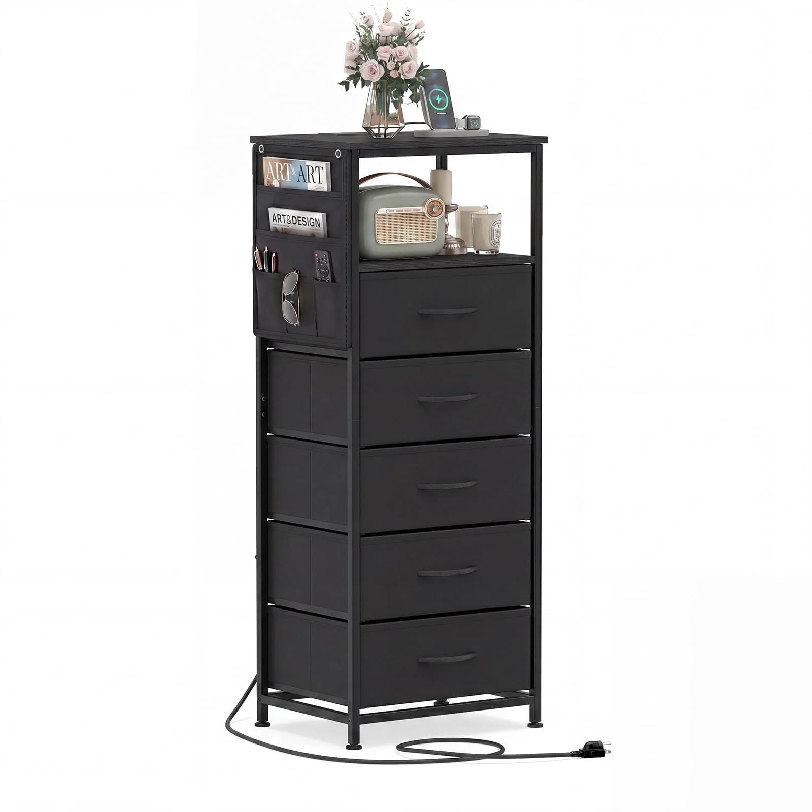 BEFOUNDLOVELY 1/2 Nightstand with Integrated Charging Station 39