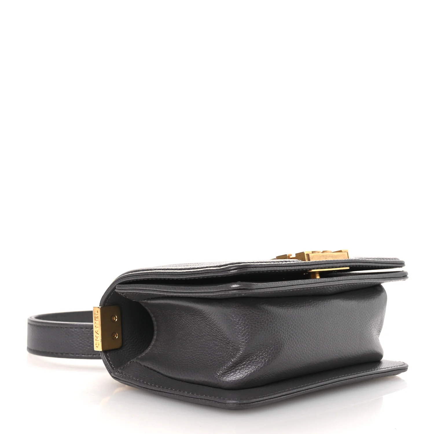 Caviar Quilted Mini Boy Flap Dark Grey - Top Club