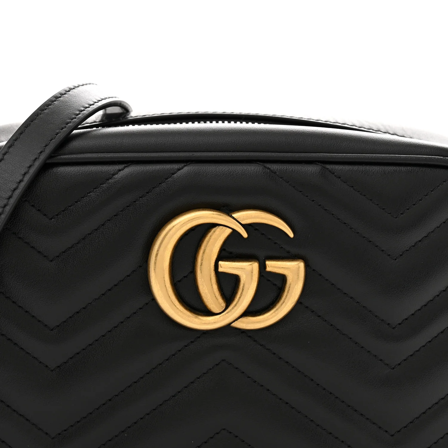 Calfskin Matelasse Small GG Marmont Camera Bag Black - Top Club