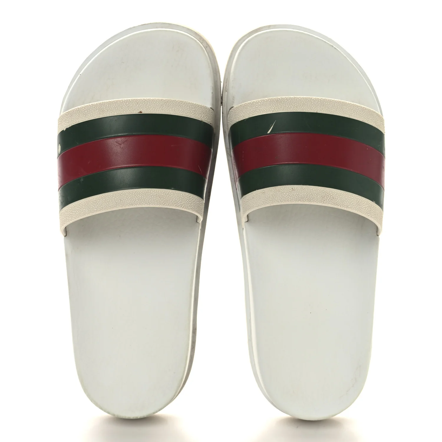 Rubber Web Mens Lug Sole Slide Sandals Great 5 White Green Red