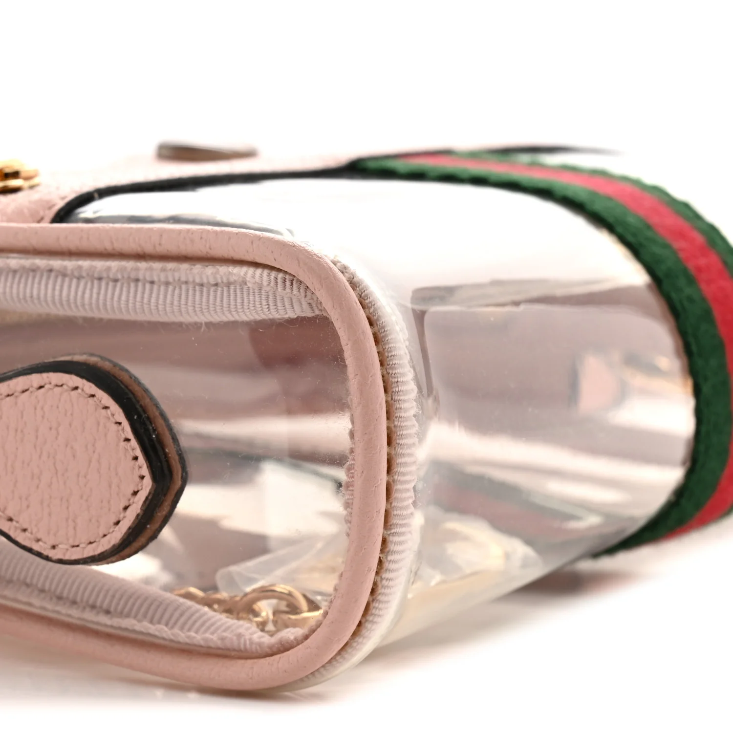 Vinyl Web Mini Ophidia Transparent Shoulder Bag Perfect Pink - Top Club