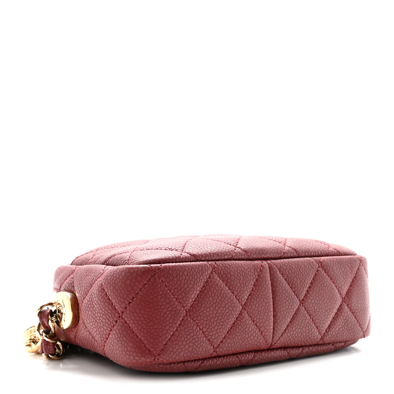 Caviar Quilted Mini Coco Tassel Camera Case Burgundy - Top Club