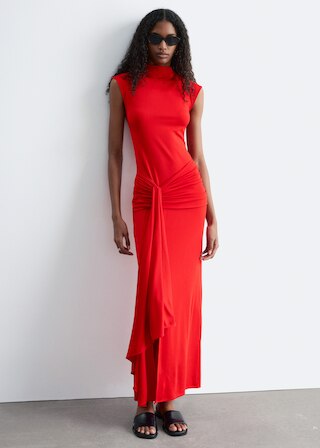 & Other Stories WRAP-FRONT MIDI DRESS