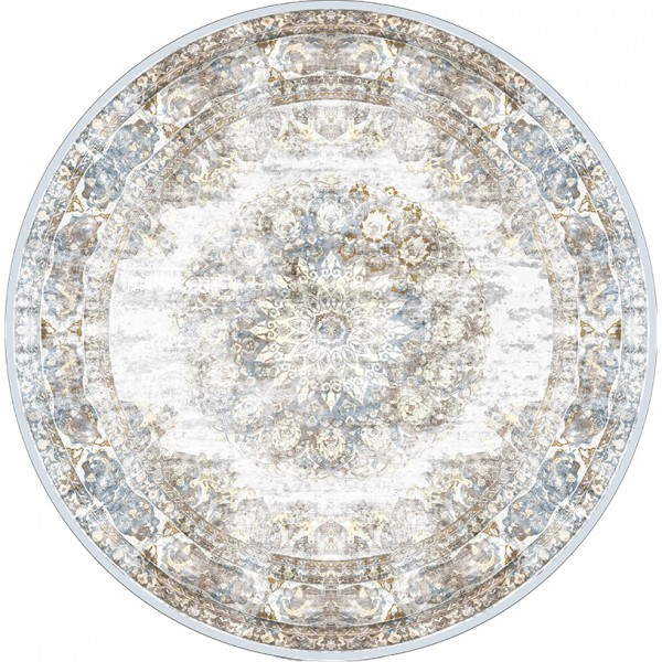 Vloerkleed Viola rond taupe ⌀120 cm