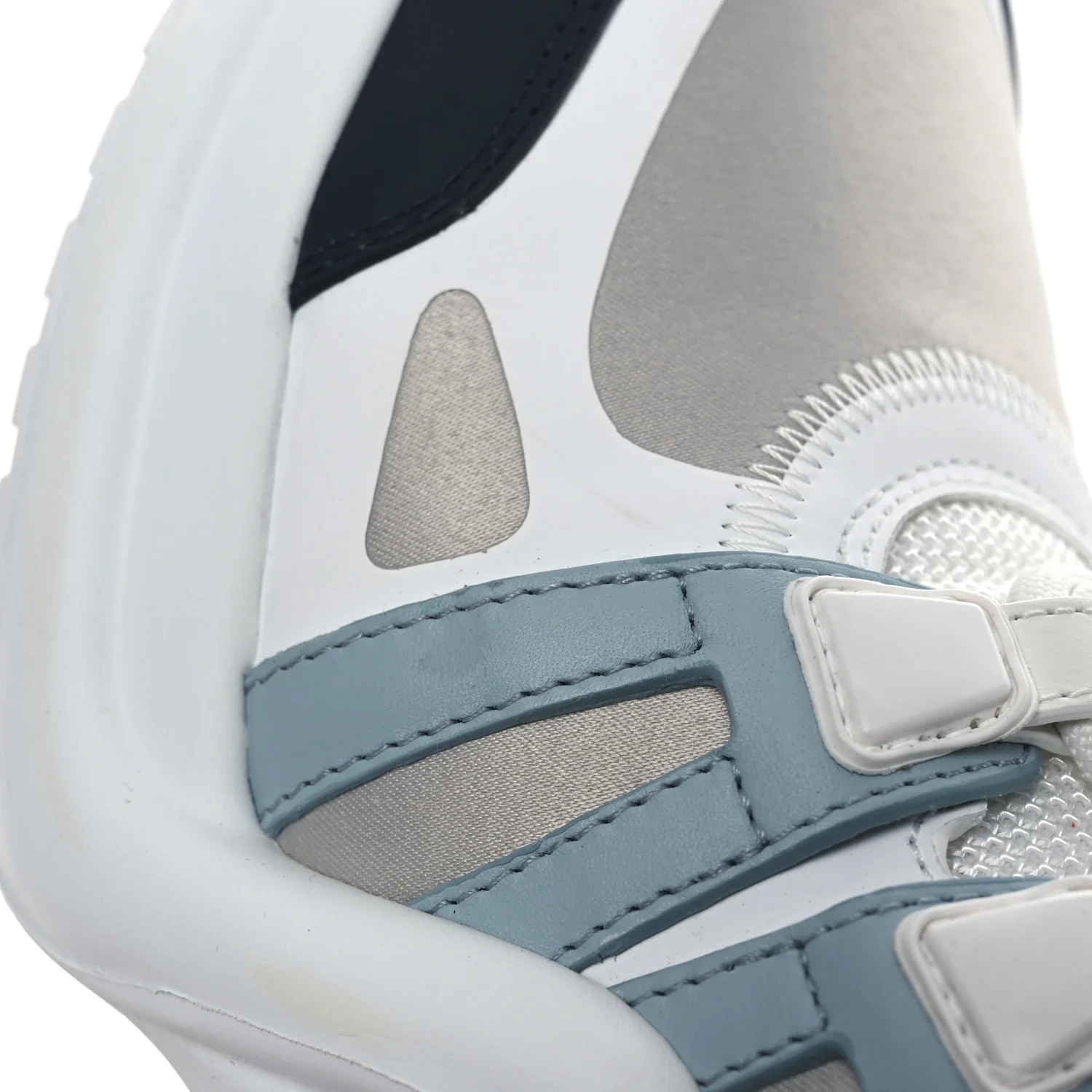 Calfskin Technical Nylon LV Archlight Sneakers 38 White Blue Gris - Top Club