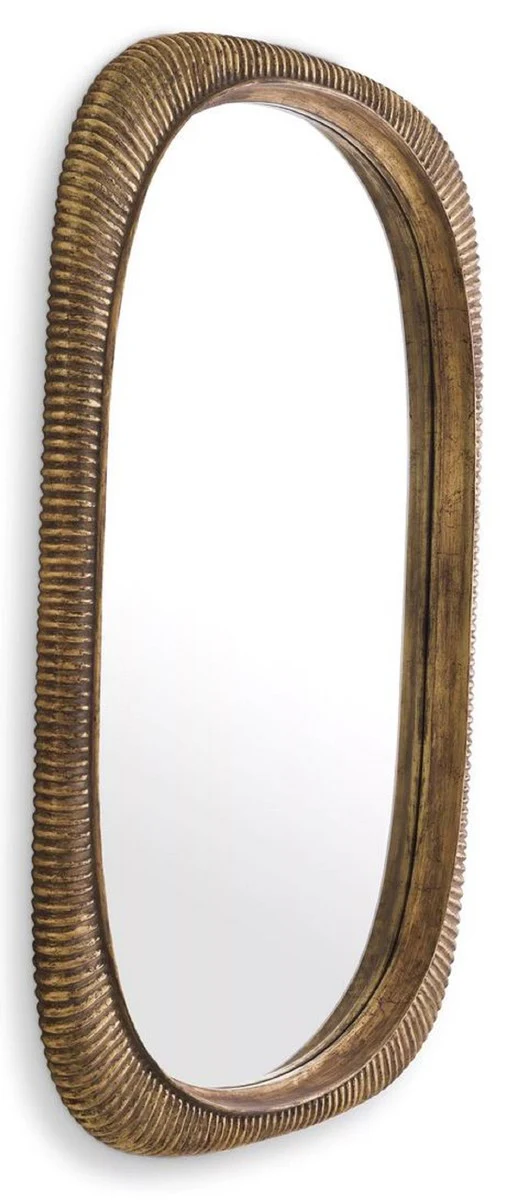 Luxury mirror antique gold 95 x 6 x H. 142 cm - mahogany wall mirror - living room mirror - wardrobe mirror - luxury collection
