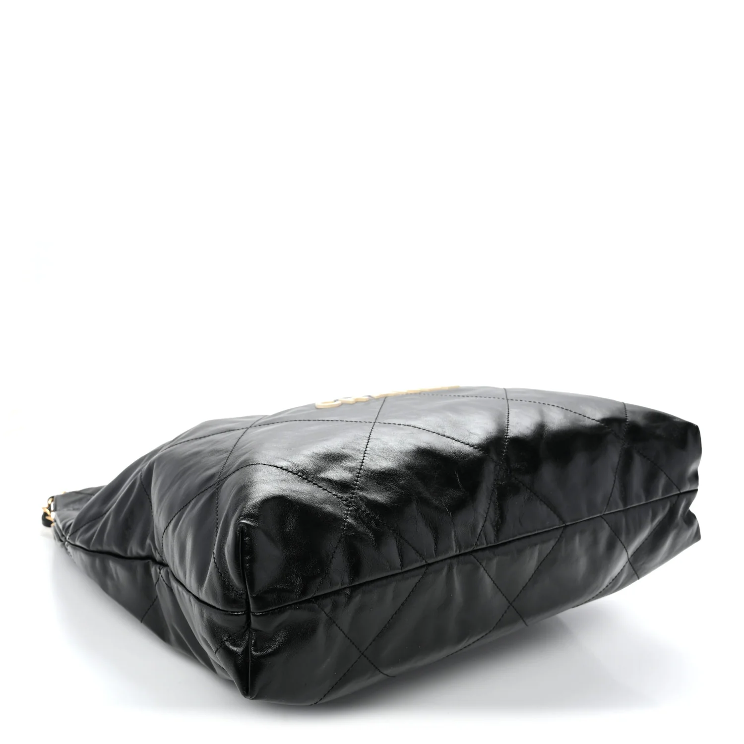 Shiny Calfskin Quilted Large Chanel 22 Black - Top Club