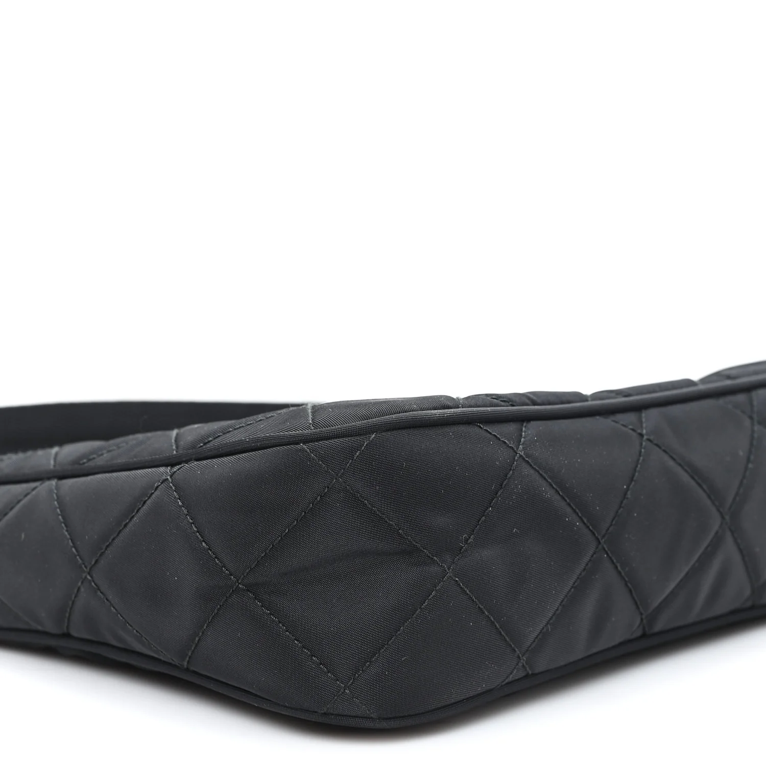 Tessuto Nylon Stitched Shoulder Bag Black - Top Club