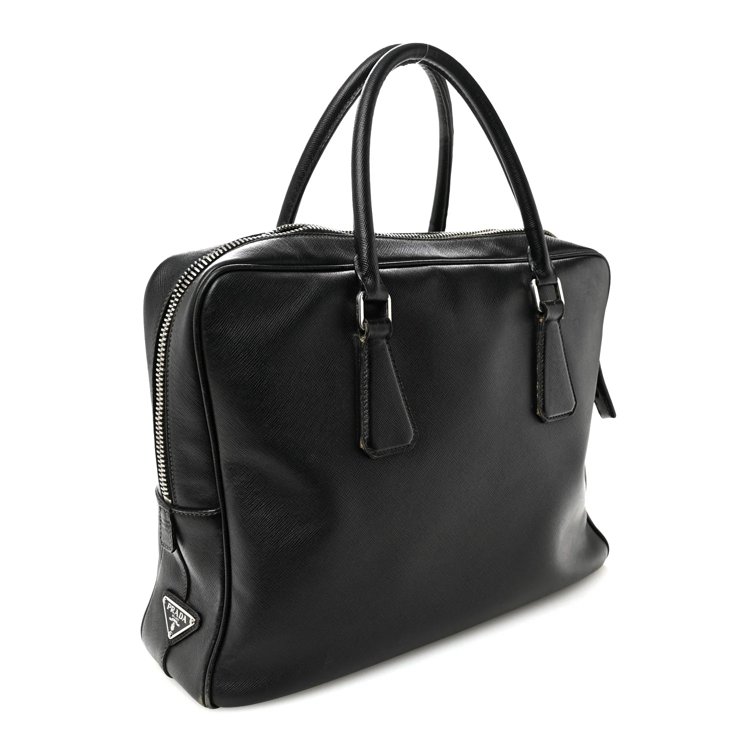 Saffiano Travel Briefcase Black - Top Club