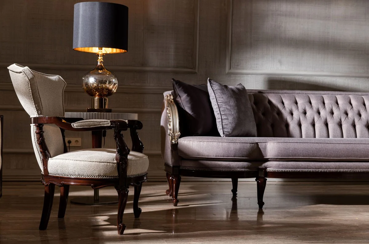 Luxury Baroque Living Room Sofa Purple / Silver / Dark Brown - Magnificent Baroque Living Room & Hotel Furniture