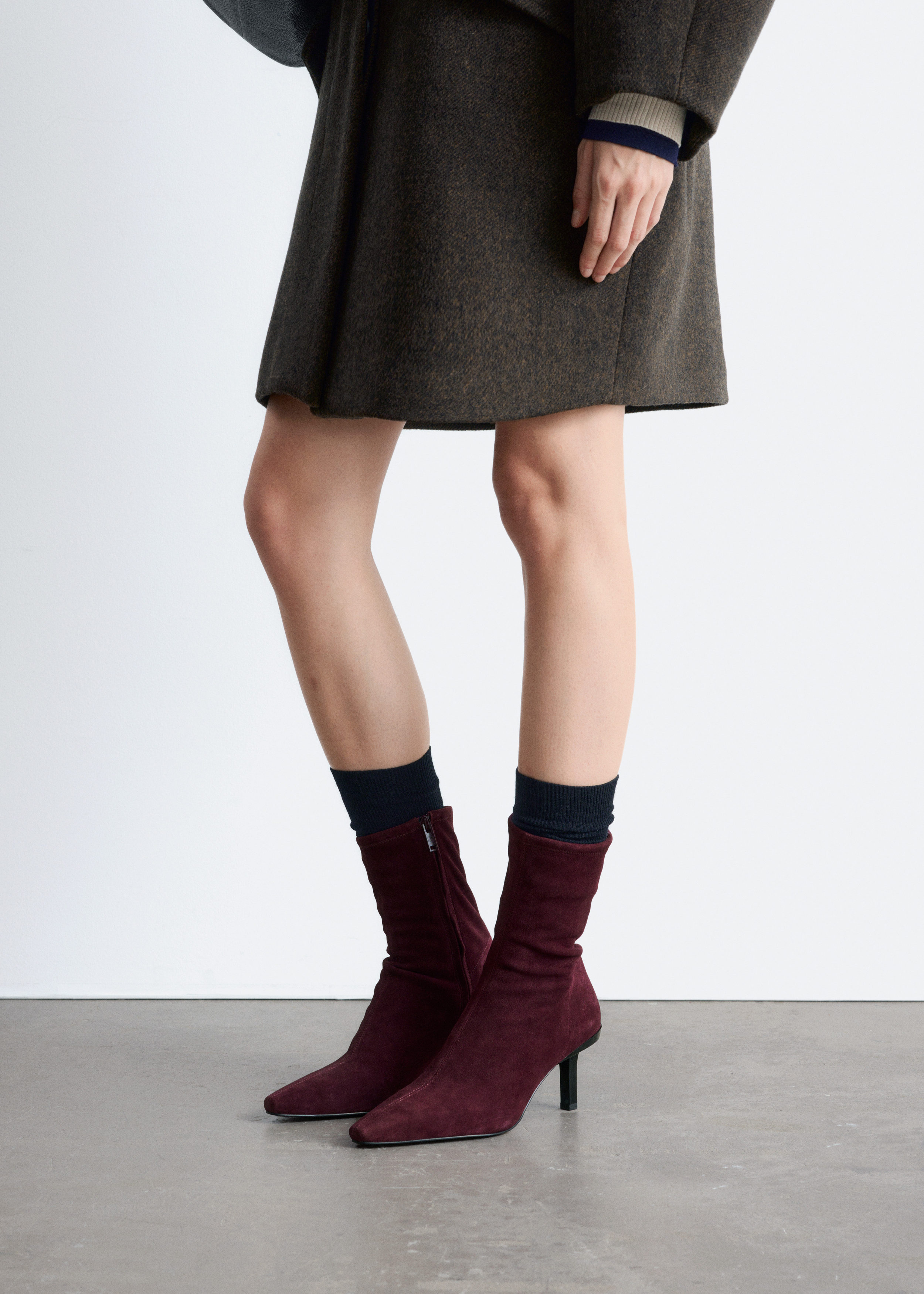 & Other Stories STRETCH-SUEDE ANKLE BOOTS