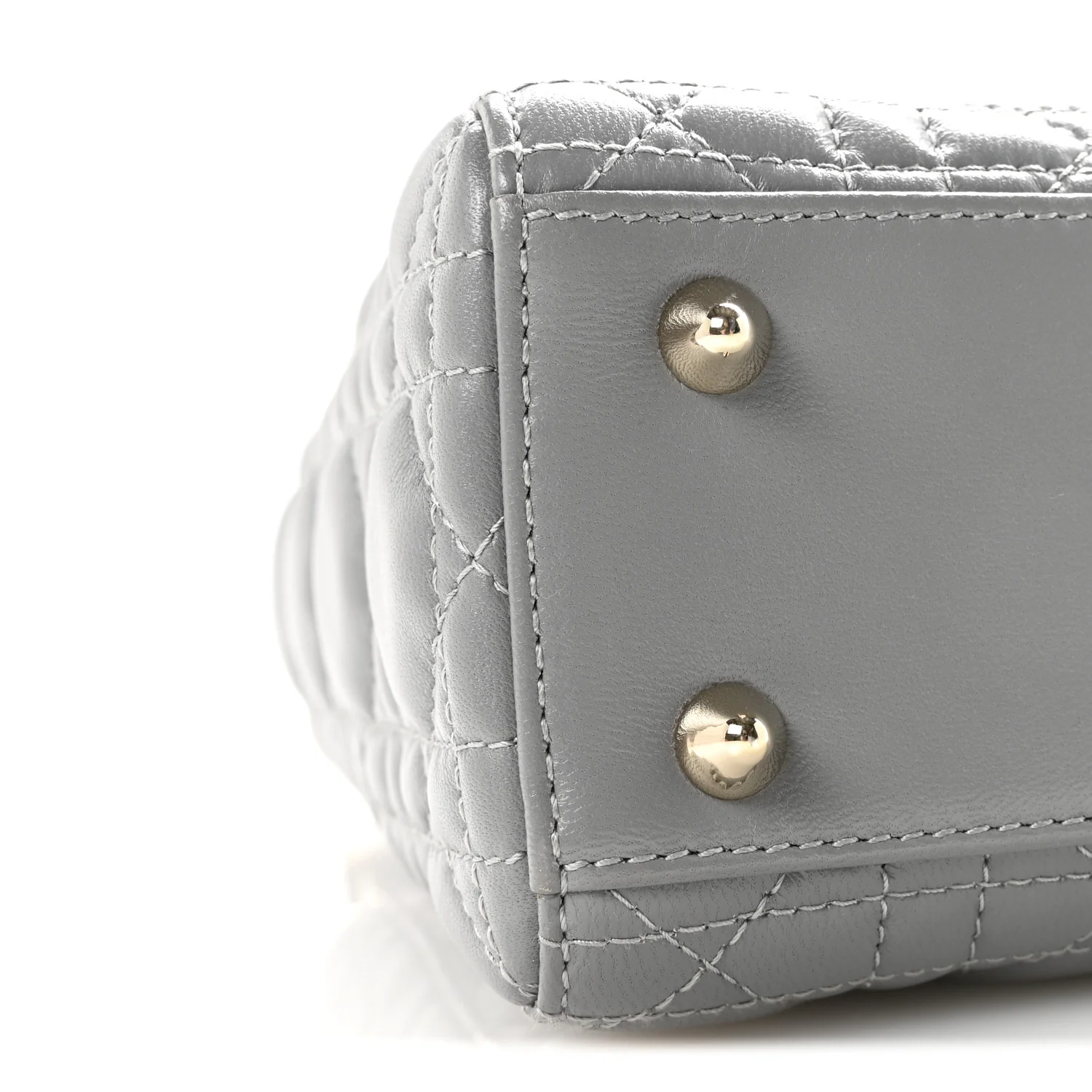 Lambskin Cannage Small My Lucky Badges My Lady Dior Grey - Top Club