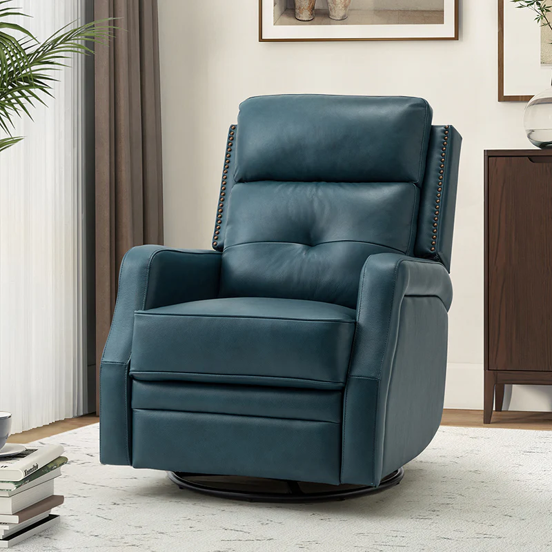Benito 28.74" Wide Genuine Leather Swivel Rocker Recliner