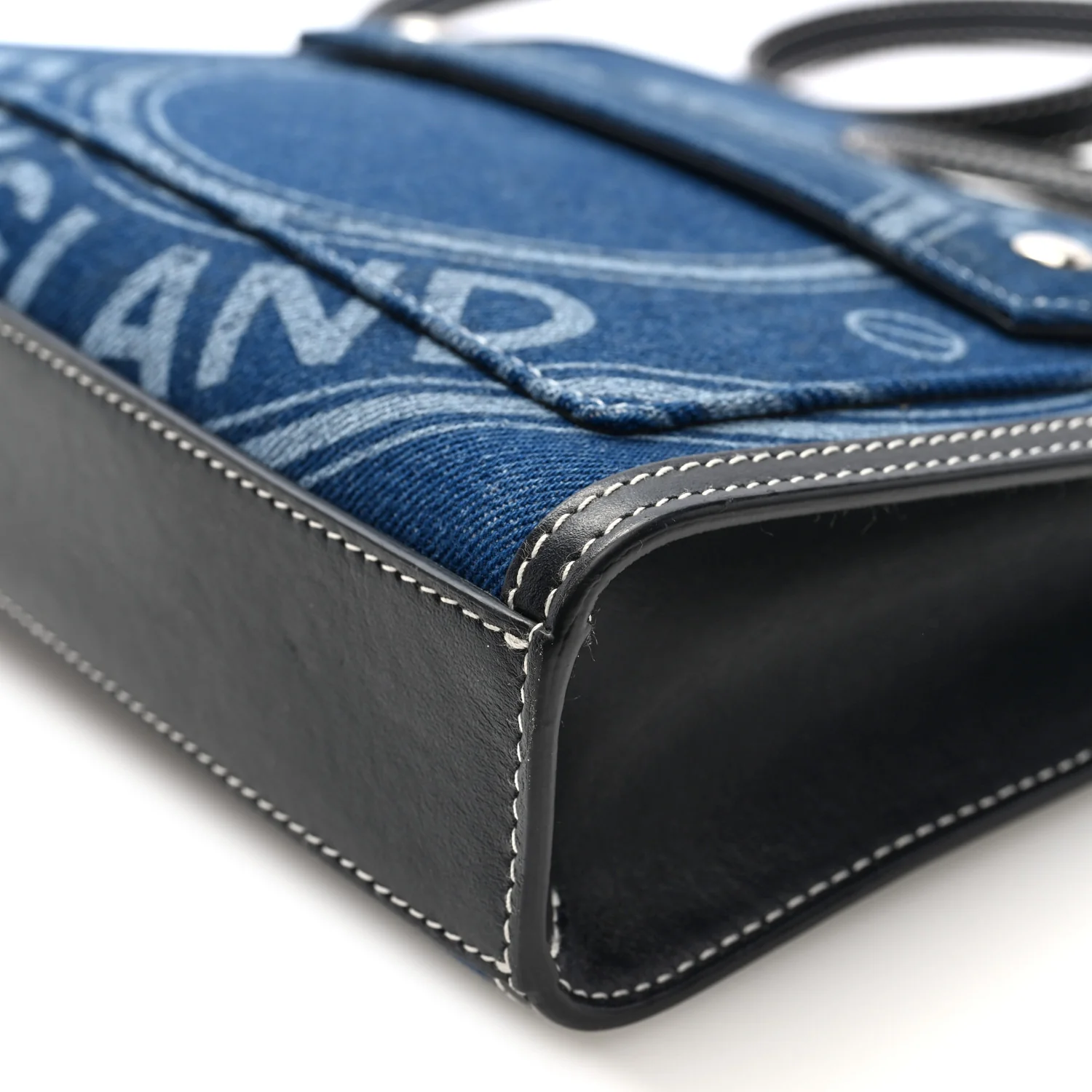 Denim Smooth Calfskin Mini Pocket Bag Blue - Top Club
