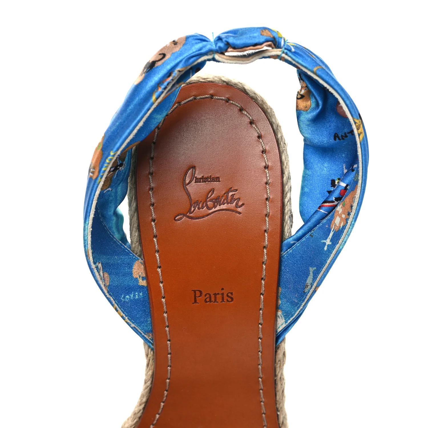 Satin Monica Du Desert 110 Espadrille Wedges 41 Blue Multicolor - Top Club