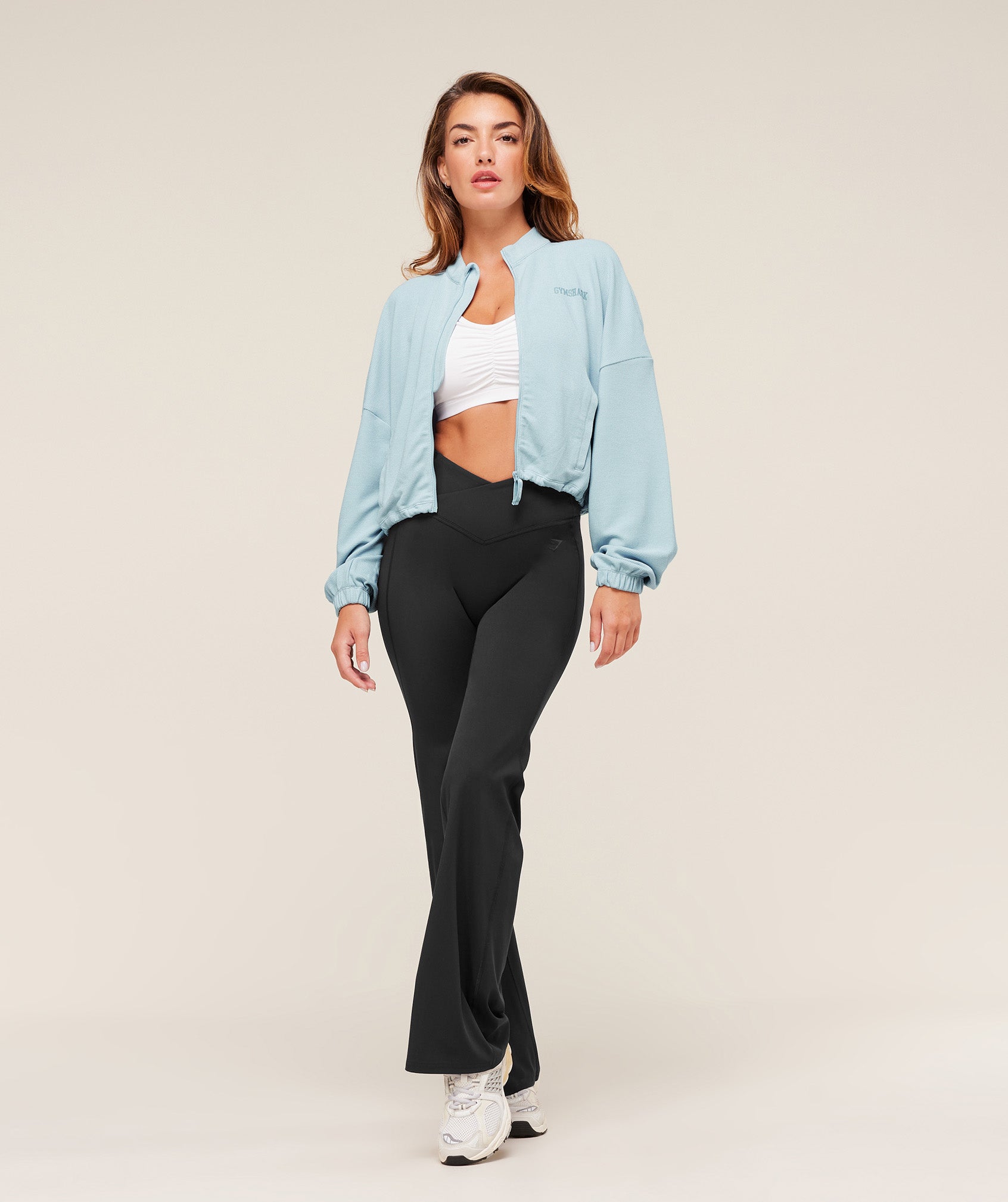 COACH Waffle Midi Zip Up Jacket