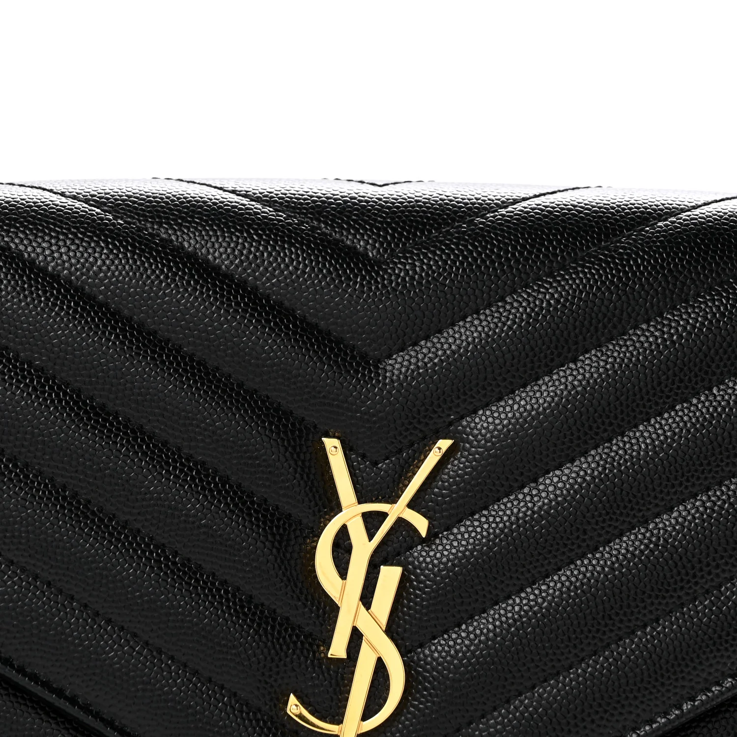 Grain De Poudre Matelasse Chevron Monogram Envelope Clutch Black - Top Club