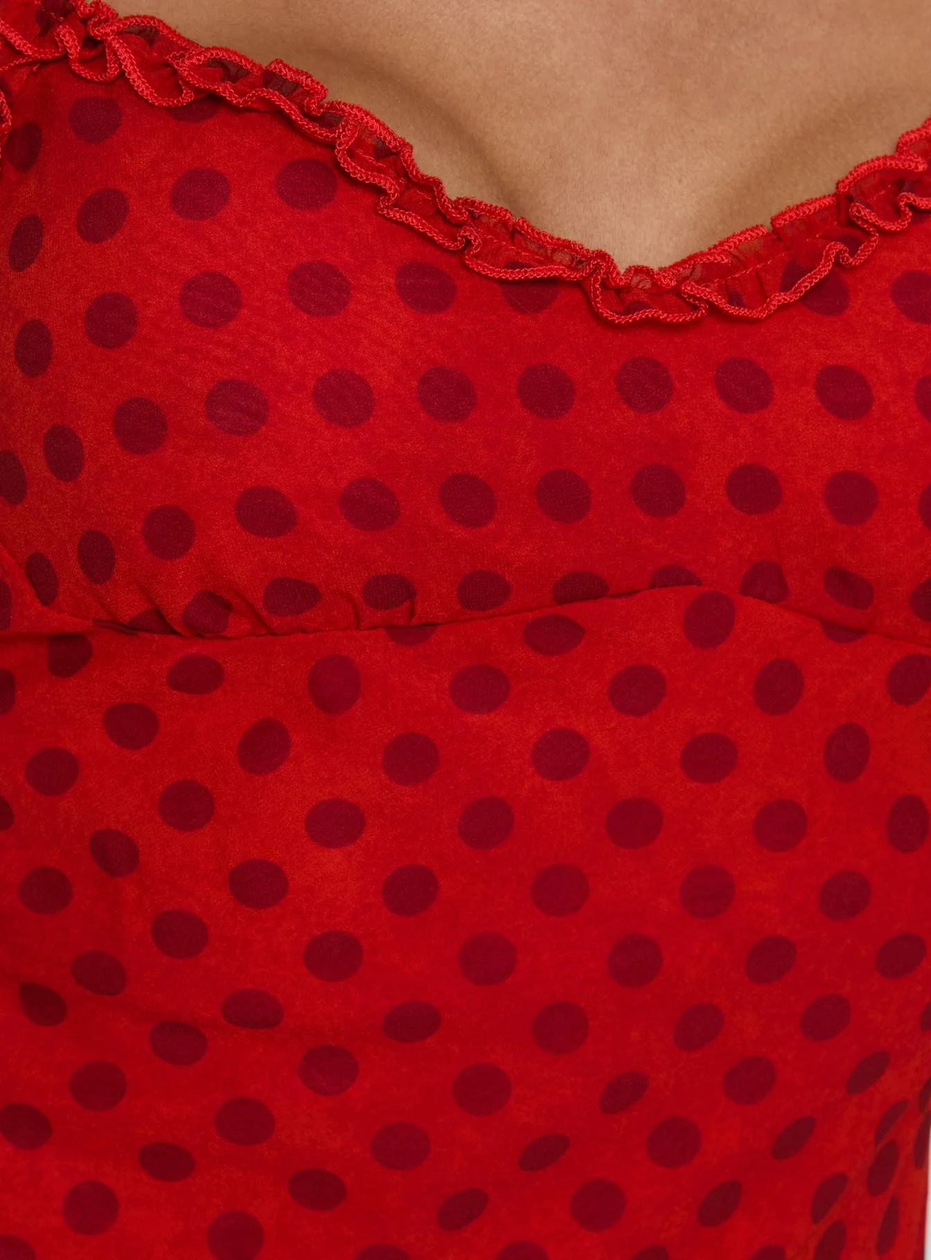 Kahla Frill Playsuit Red Polka Dot