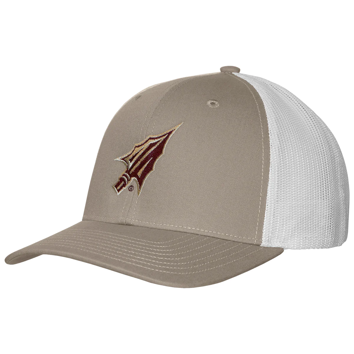Uscape Men's Arrowhead Logo Adjustable Richardson 112 Trucker Cap - Khaki/White - MoB Apparel
