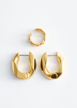 & Other Stories CHUNKY HOOP EARRING SET