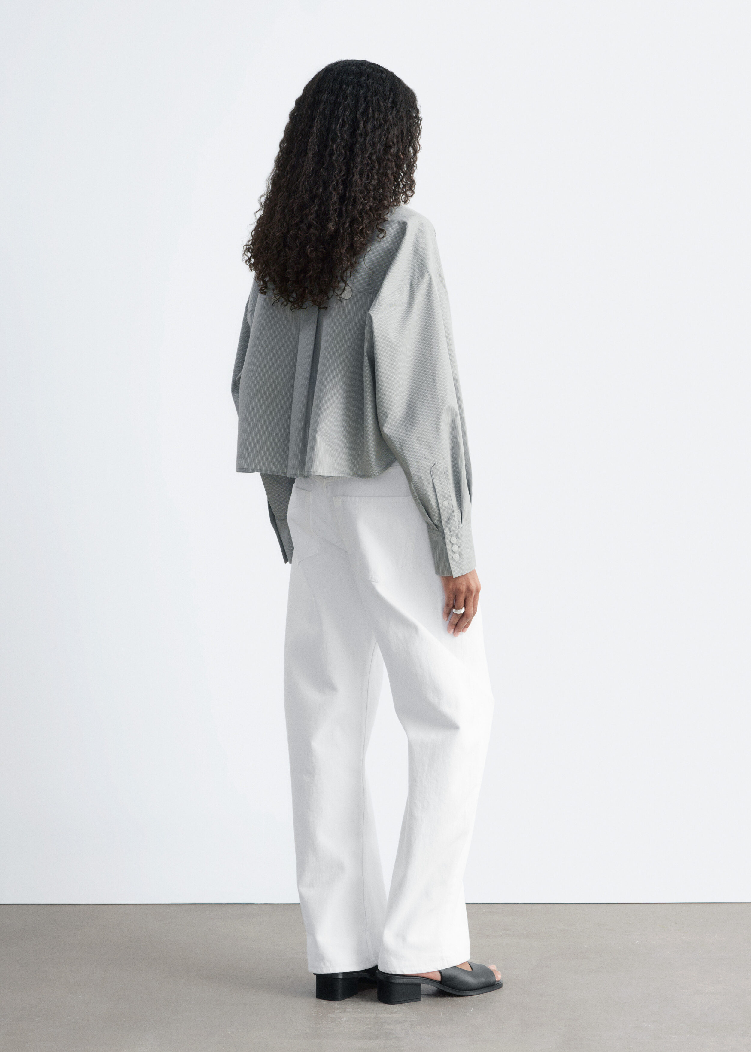 & Other Stories CROPPED OVERSIZED COTTON SHIRT