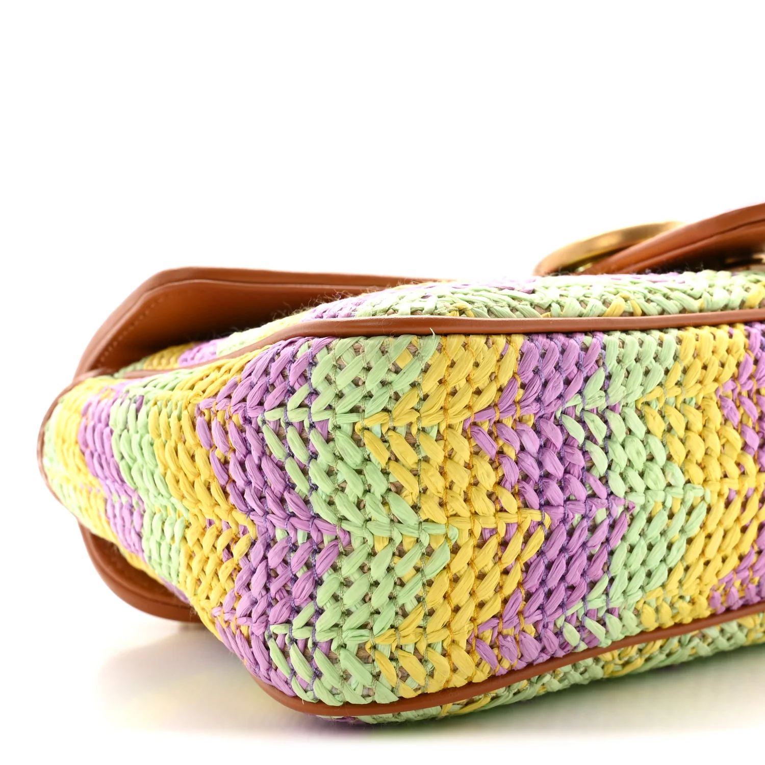 Calfskin Raffia Woven Small GG Marmont Shoulder Bag Multicolor - Top Club