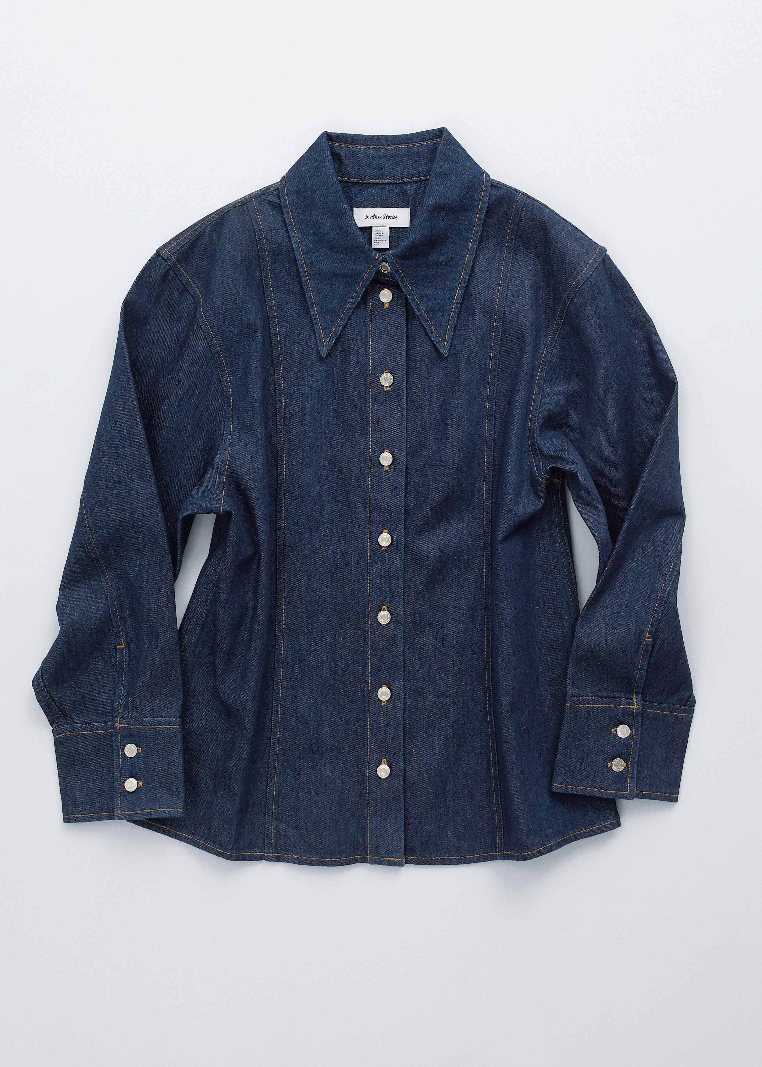 & Other Stories TOPSTITCHED DENIM SHIRT