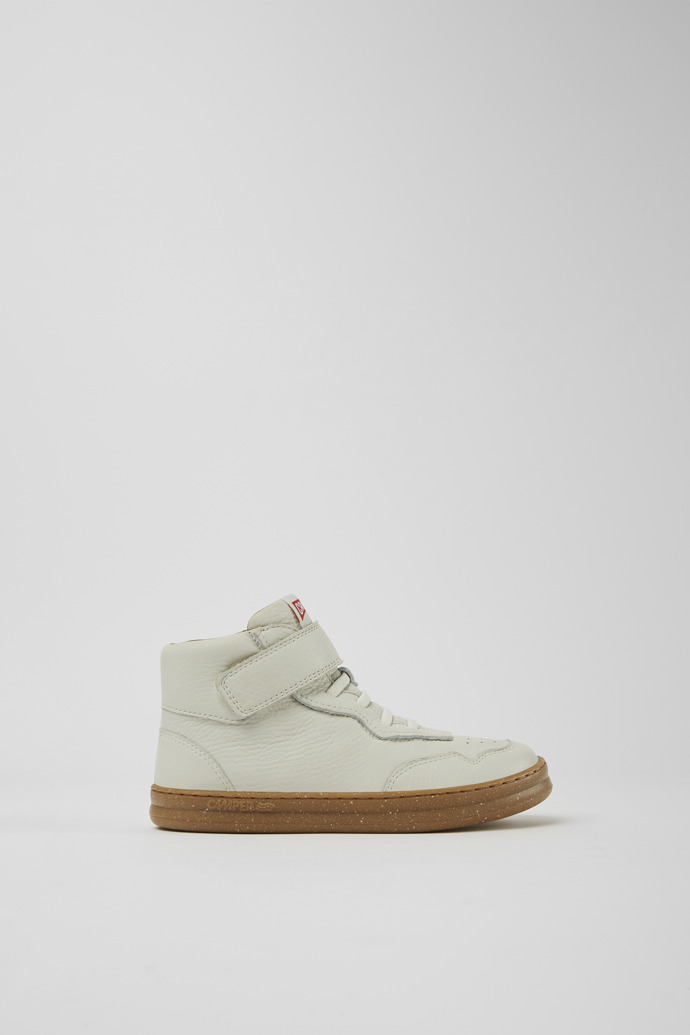 Runner sneakers made of white undyed leather