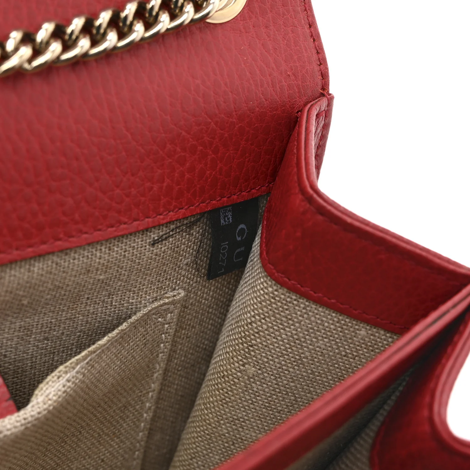 Dollar Calfskin Small Interlocking G Shoulder Bag Red - Top Club