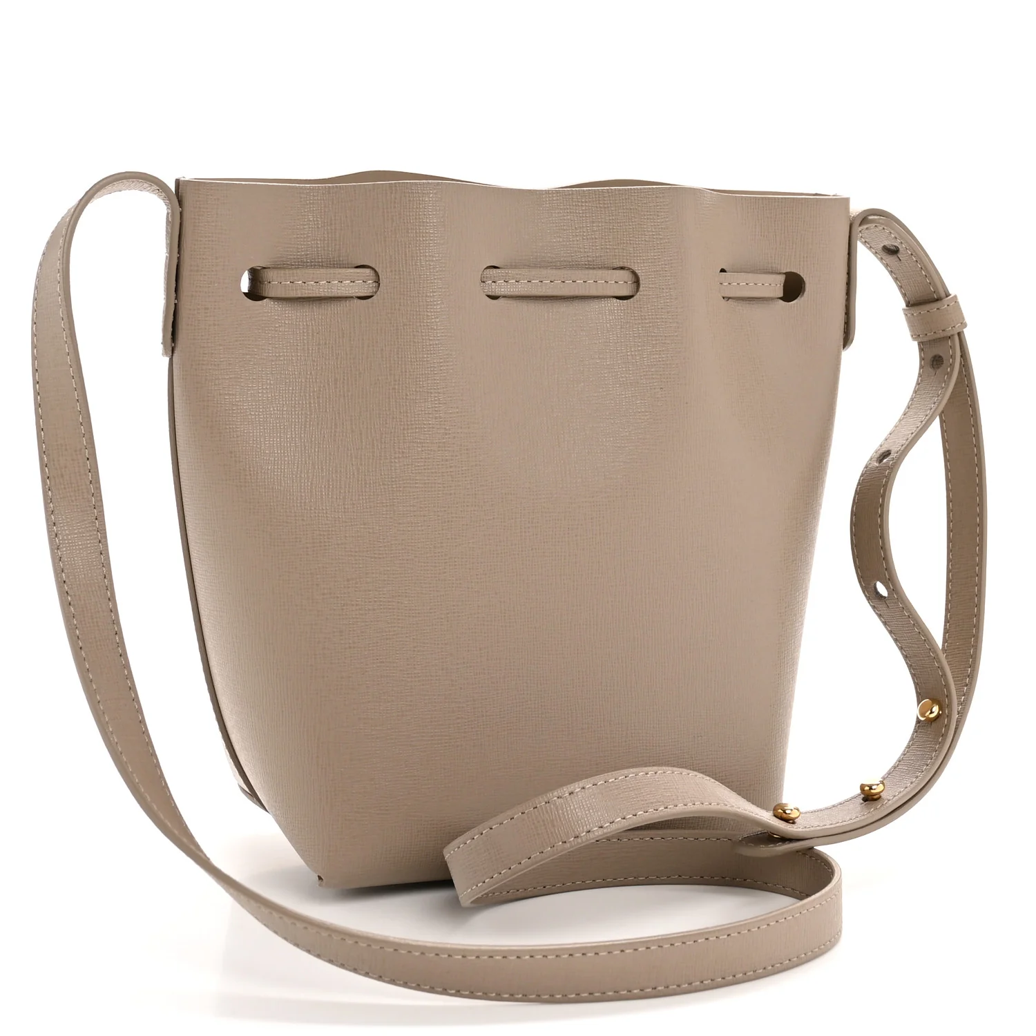 Saffiano Mini Mini Bucket Bag Beige - Top Club