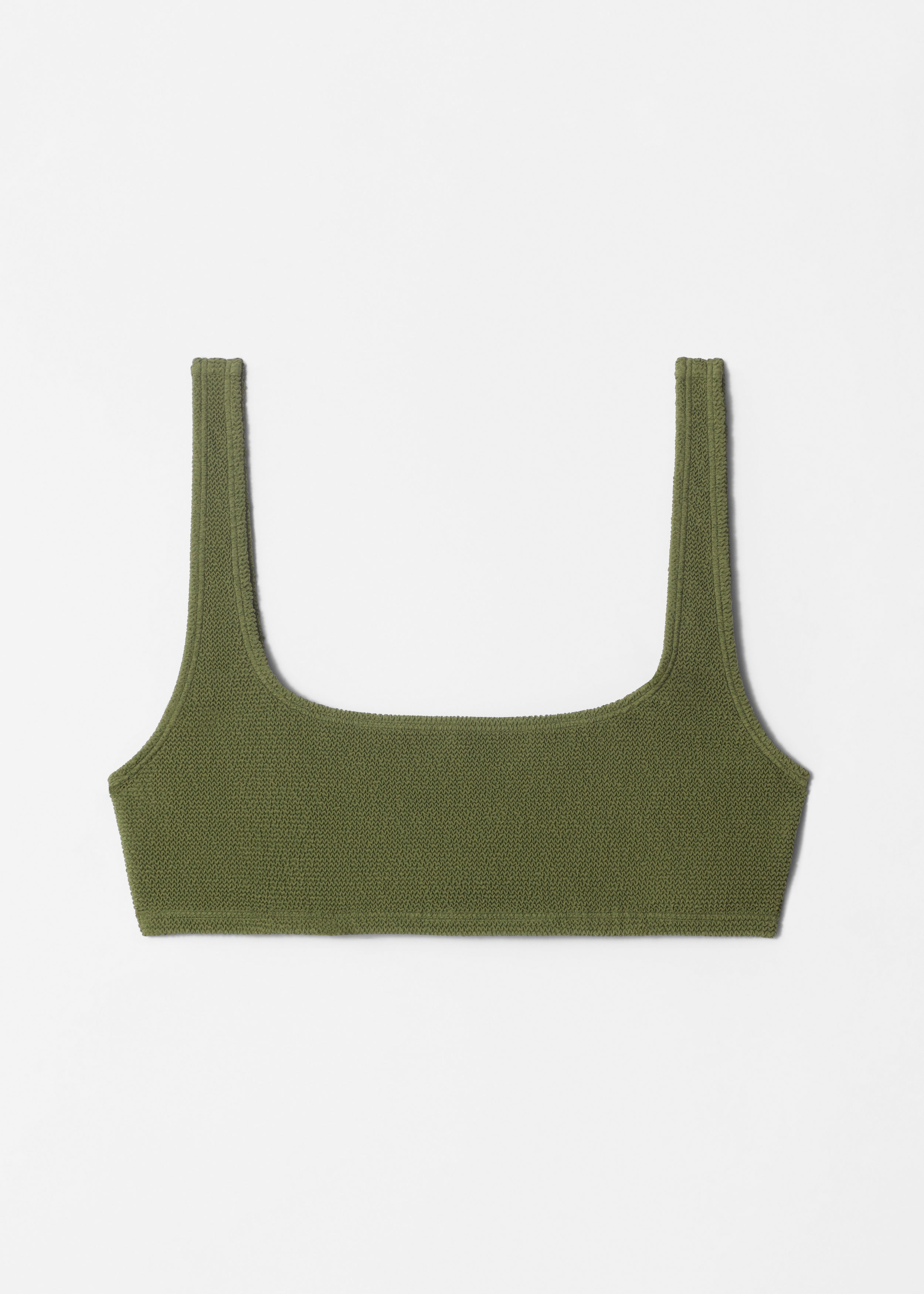 & Other Stories TEXTURED SQUARE-NECK BIKINI TOP