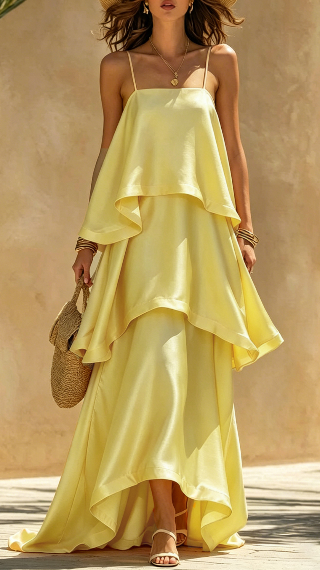 Women's Cotton-Blend Tiered Cami Maxi Dress - Nordfashionstorm - Women's Clothing, Fashion for You - Nordfashionstorm.com
