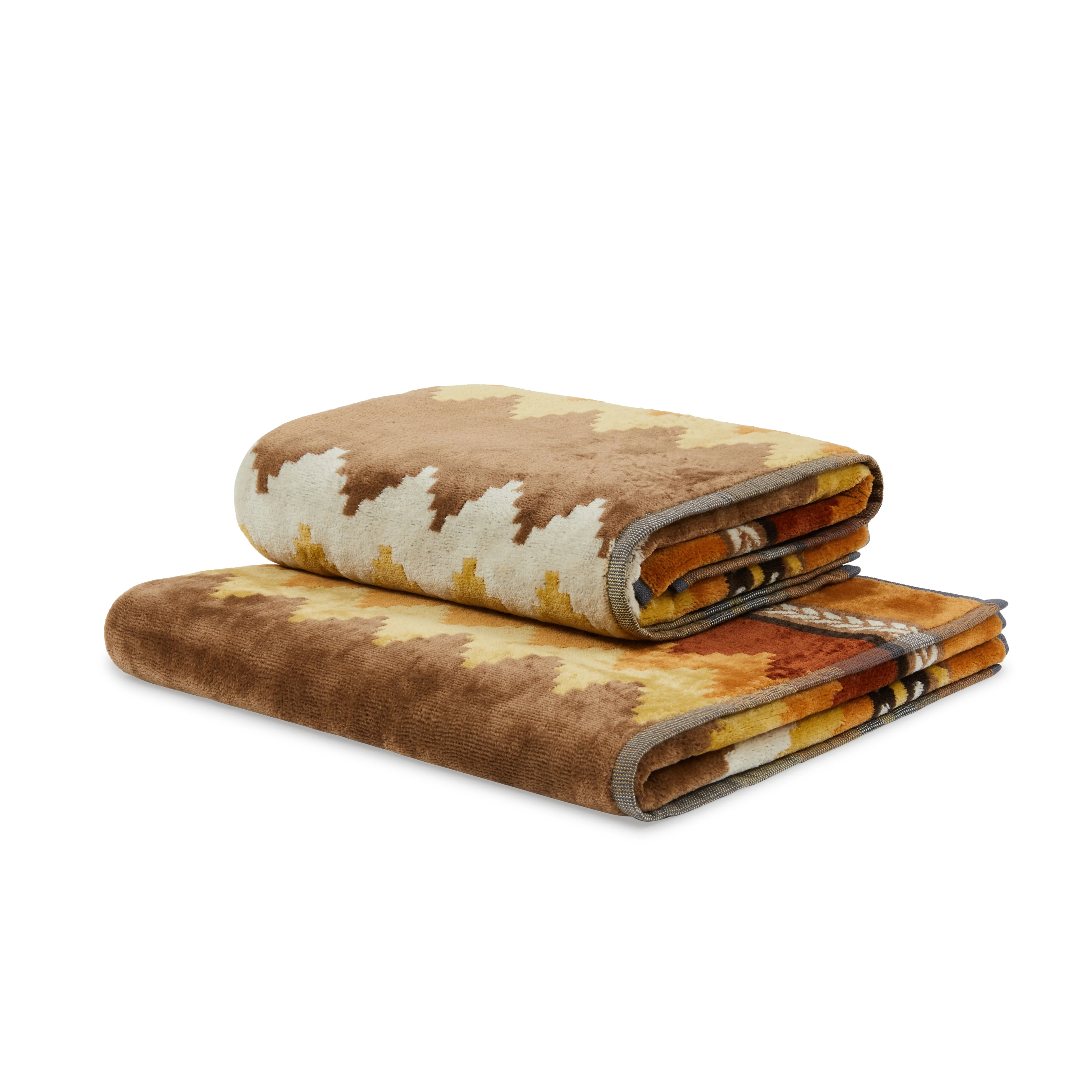 Asciugamano Con Ospite In Spugna Oseye 40X60+60X100 Bruciato Carrara