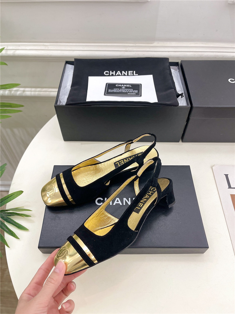 chanel square toe colorblock block heel sandals - Sneaker Replica Workshop