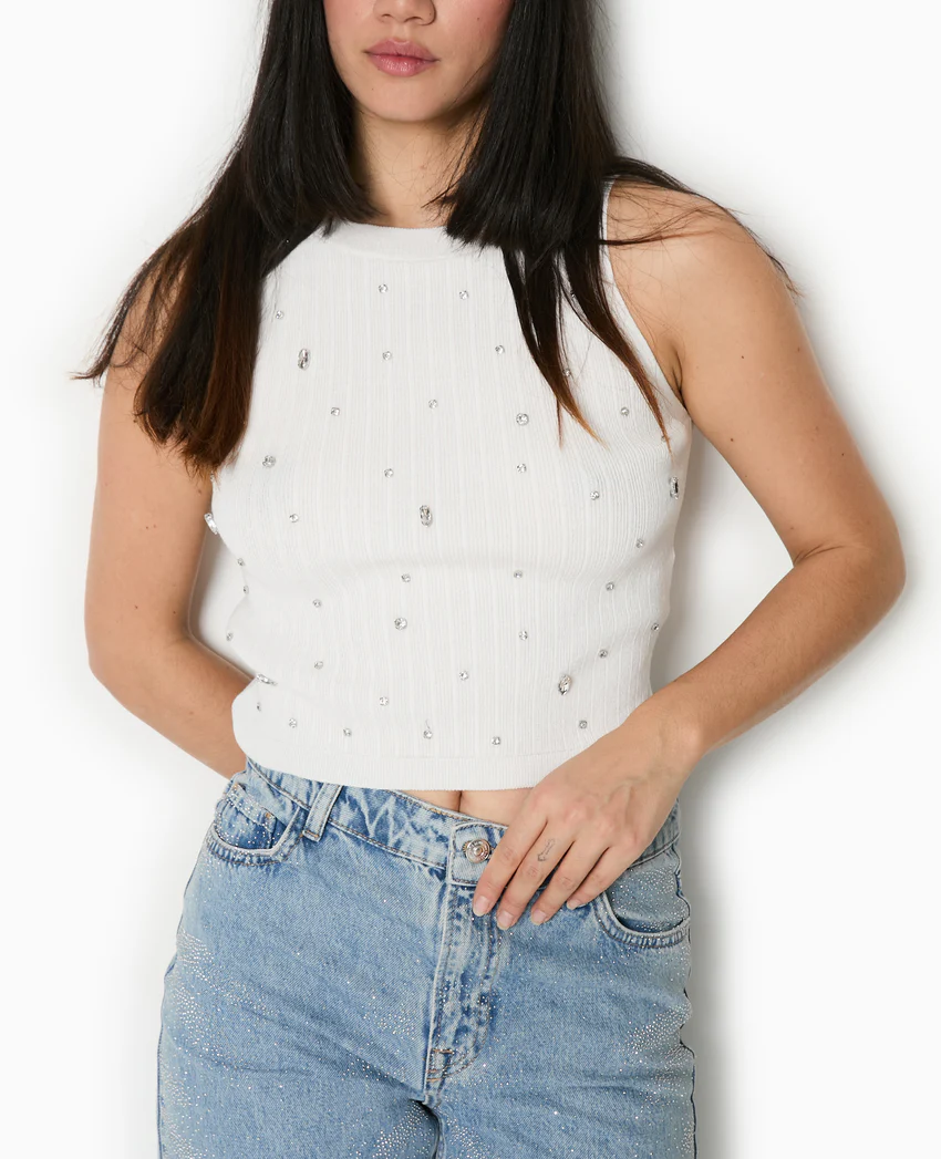 Pimkie Top sans manches en maille avec strass