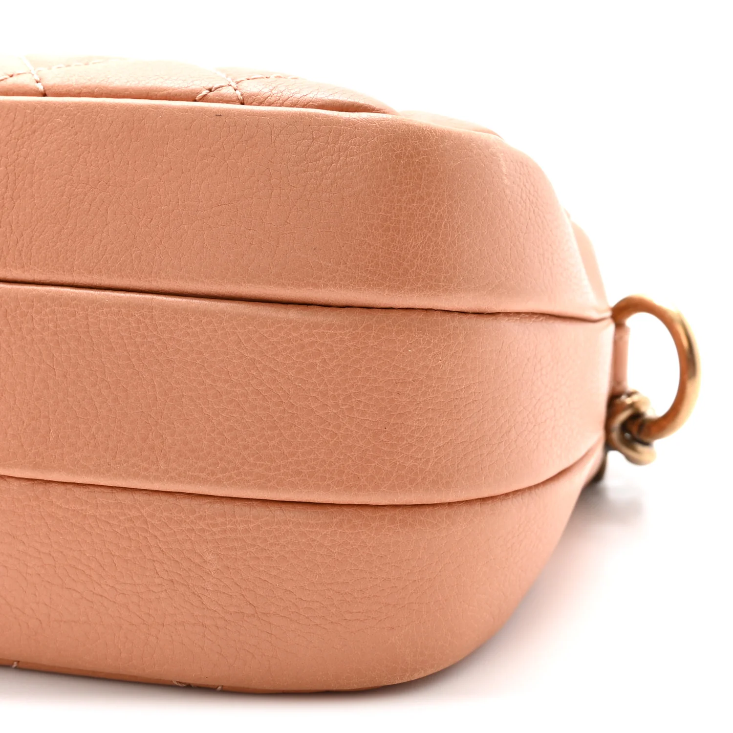 Calfskin Quilted Crown CC Double Zip Bag Beige - Top Club