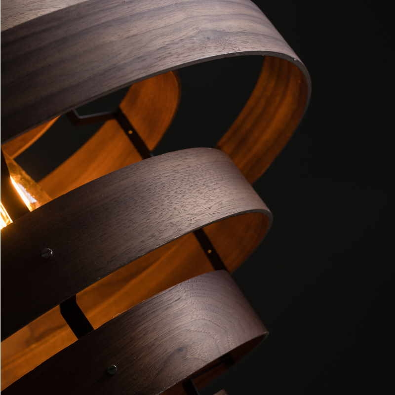 LUXA HANGLAMP 7-RINGS WALNOOT