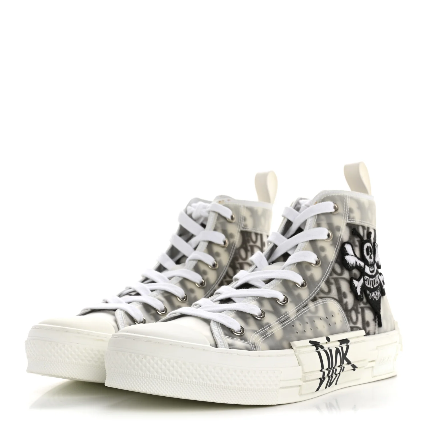 X SHAWN STUSSY Canvas Oblique Bee B23 High Top Sneakers 39 White Black - Top Club
